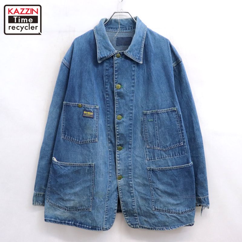 Oshkosh 70s 80s USA製 デニム カバーオール ジャケット 24時間以内発送】70s USA製 OshKosh デニムカバーオール