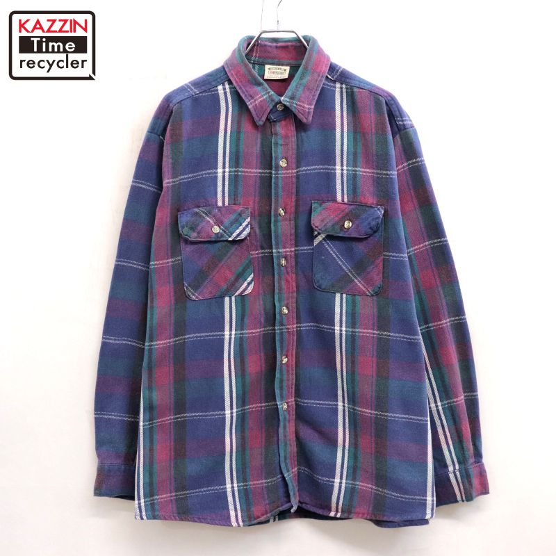 楽天市場】USA製 70s~80s FIVE BROTHER Check Flannel L/S Shirt 青緑