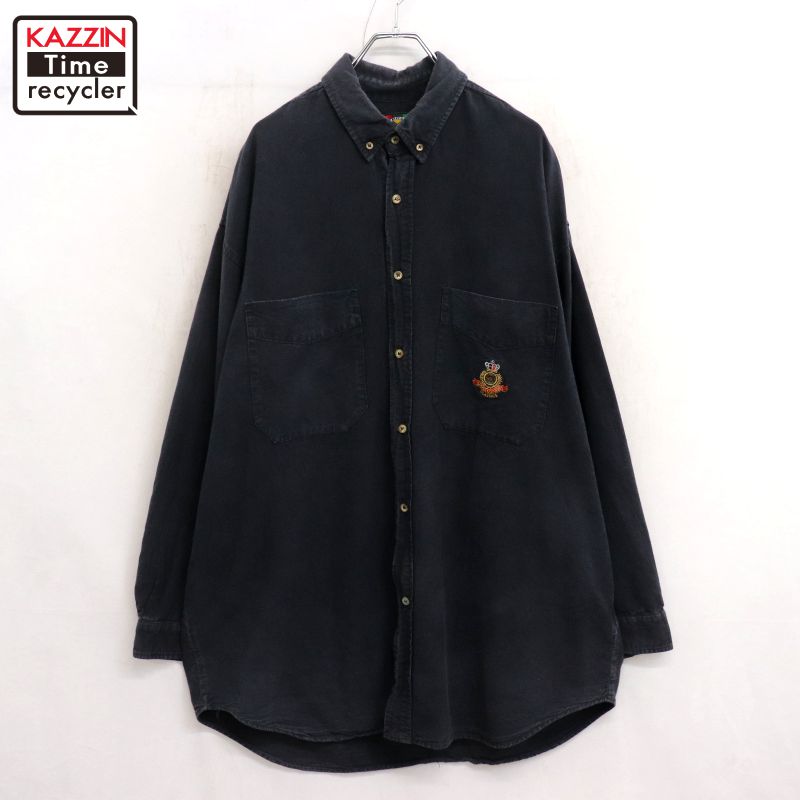 【中古】90s USA製 ヴィンテージ CROSSCOLOURS クロスカラーズ 名取り草落ちこむ HipHop 長袖プルオーバー 古着  メンズ XL~大きさ好いかげんに ビッグ大きさ 厚地の外套大きさ 黒いこと