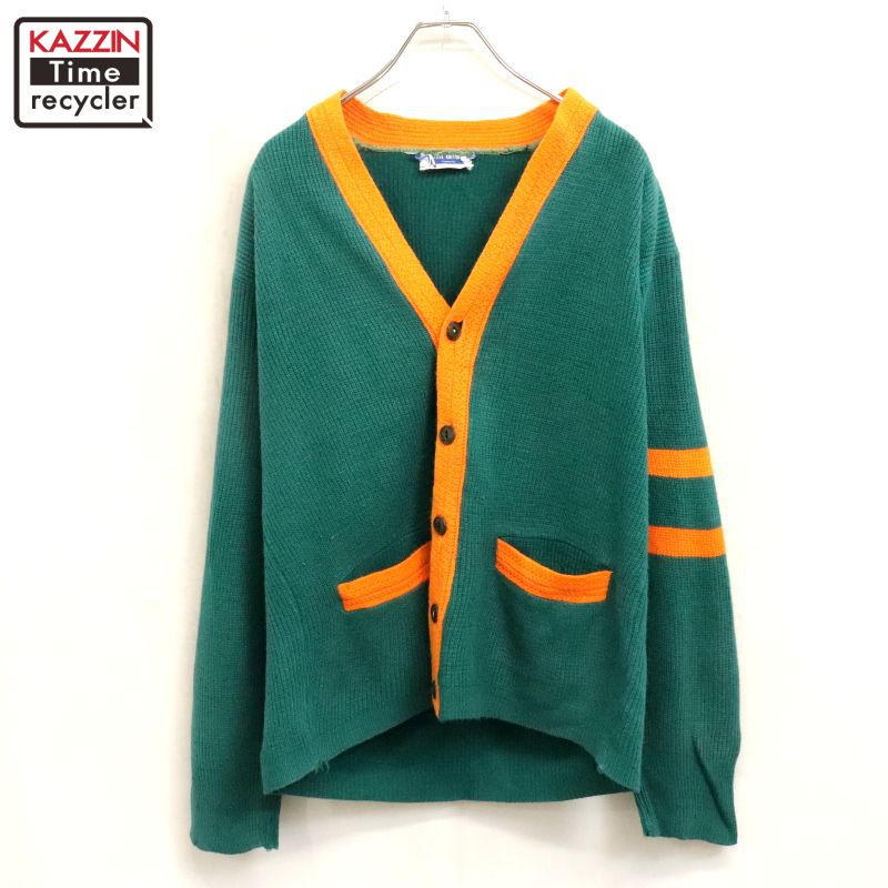 70s　ヴィンテージ　ニットカーディガン アクリル　ヘチマ襟　ライン 楽天市場】60s 70s Fine Sportswear アクリル ニット カーディガン M