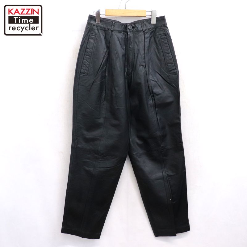 ヴィンテージ　レザーパンツ　ブラック　ショーツ　カーゴ　本革　90年代　裏原 ヴィンテージ レザーパンツ ブラック ショーツ カーゴ 本革 90年代 裏