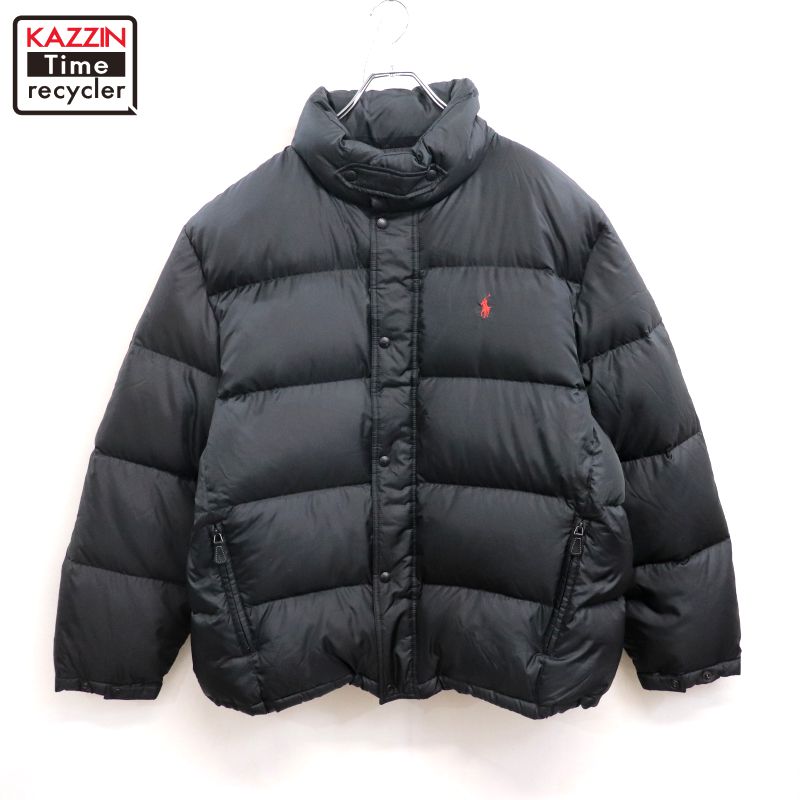 【中古】00s ラルフローレン RALPH LAUREN ダブルジップ ダウン ジャケット 古着  メンズ 表記XXLサイズ ブラック