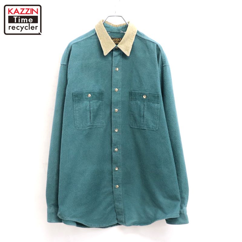 楽天市場】80s 黒タグ Eddie Bauer 長袖 コットン シャモア シャツ