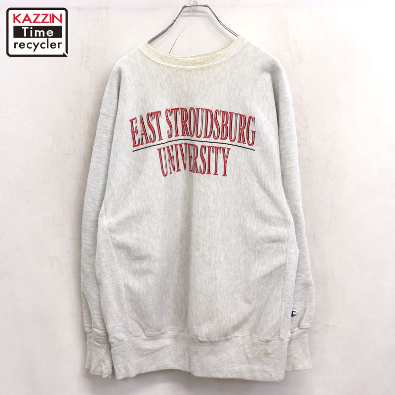 【中古】90s USA製 ヴィンテージ チャンピオン Champion カレッジ リバースウィーブスウェット 古着 メンズ 表記XLサイズ グレー|Vintage古着屋 KAZZINTimerecycler