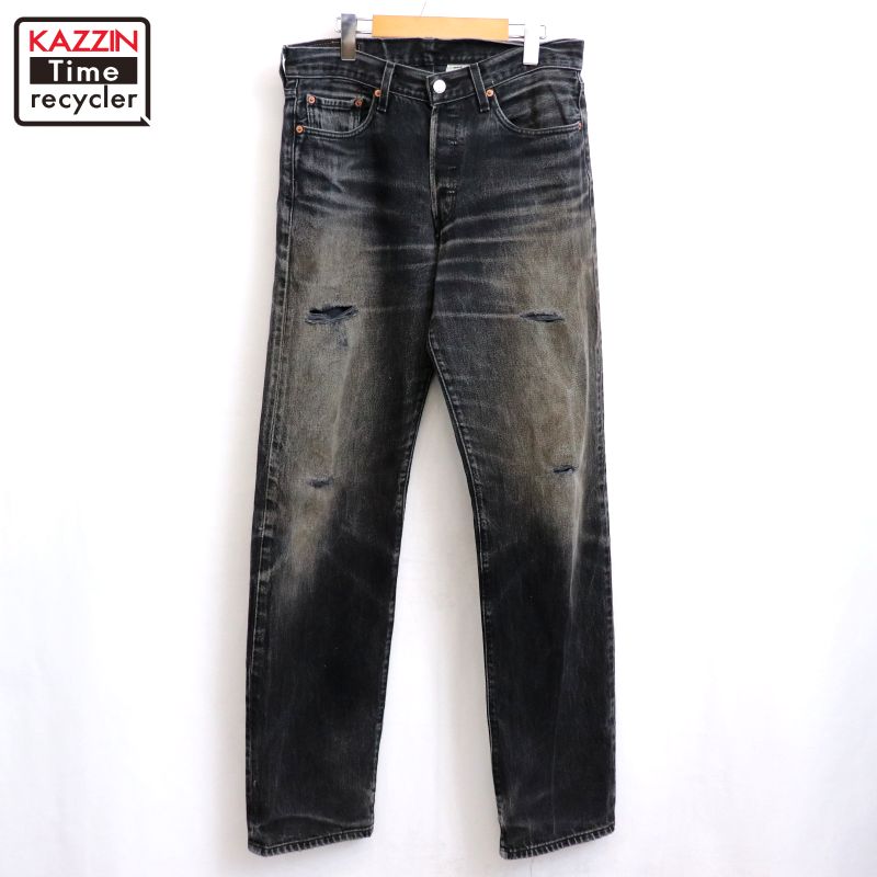 【中古】00s リーヴァイズジーンズ Levi\u0027s 501 黒いこと ジーンズズボン下 古着  メンズ M大きさ好いかげんに 黒いこと