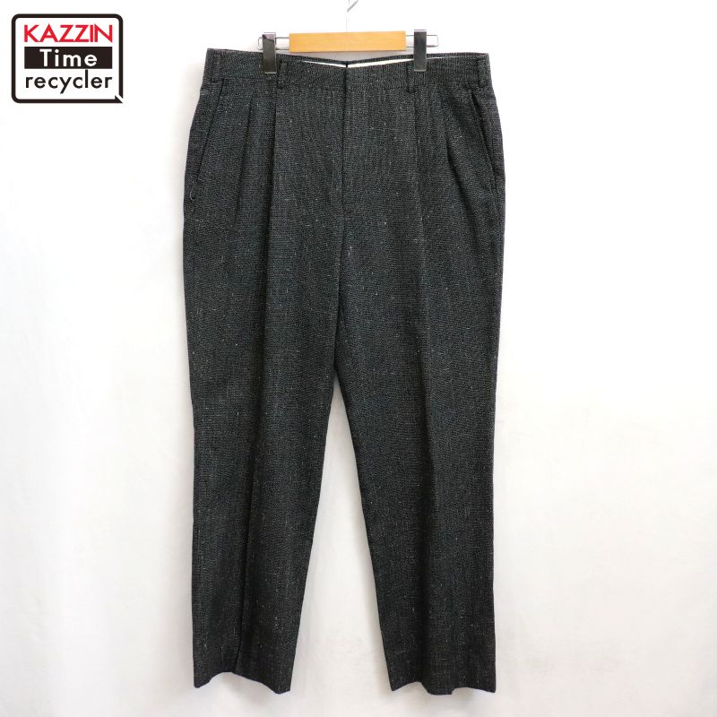 80~90s cacharel イタリア製 高級 ツータック スラックス パンツ 100049267-1.jpg