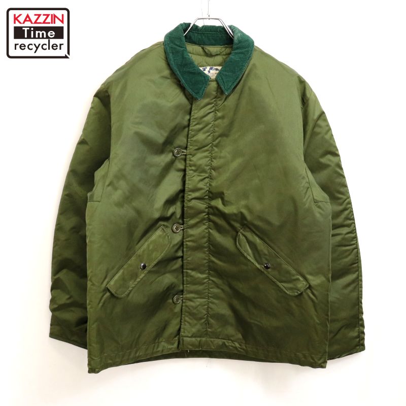 【中古】70s ヴィンテージ U.S.NAVY ECW A-1 ミリタリージャケット 古着 メンズ 表記Lサイズ オリーブグリーン｜Vintage古着屋 KAZZINTimerecycler