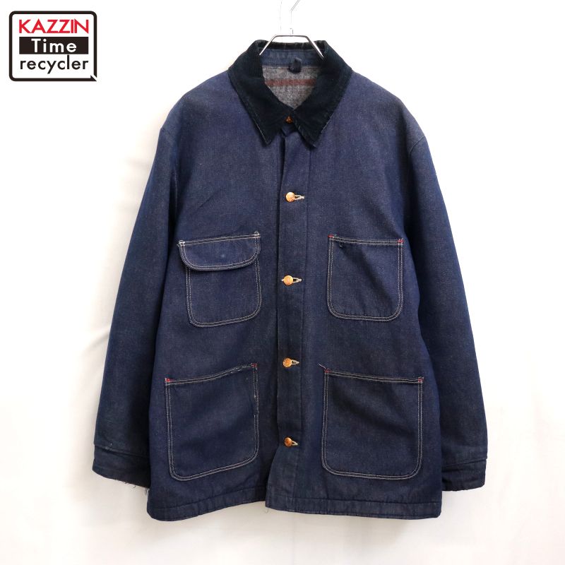 美品]Wrangler デニムカバーオール 70s 金ボタン コーデュロイ 楽天