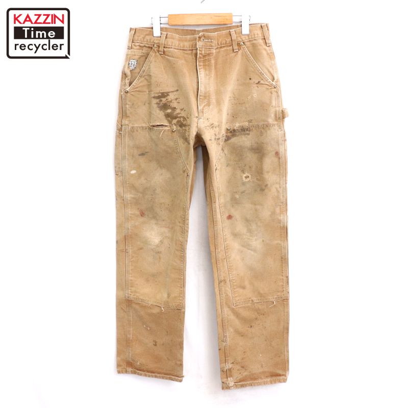 【中古】00s USA製 鉄道車両ハート形 Carhartt 125周年 間鴨 ペインターパンツ 古着  メンズ M大きさ好いかげんに 赤銅色