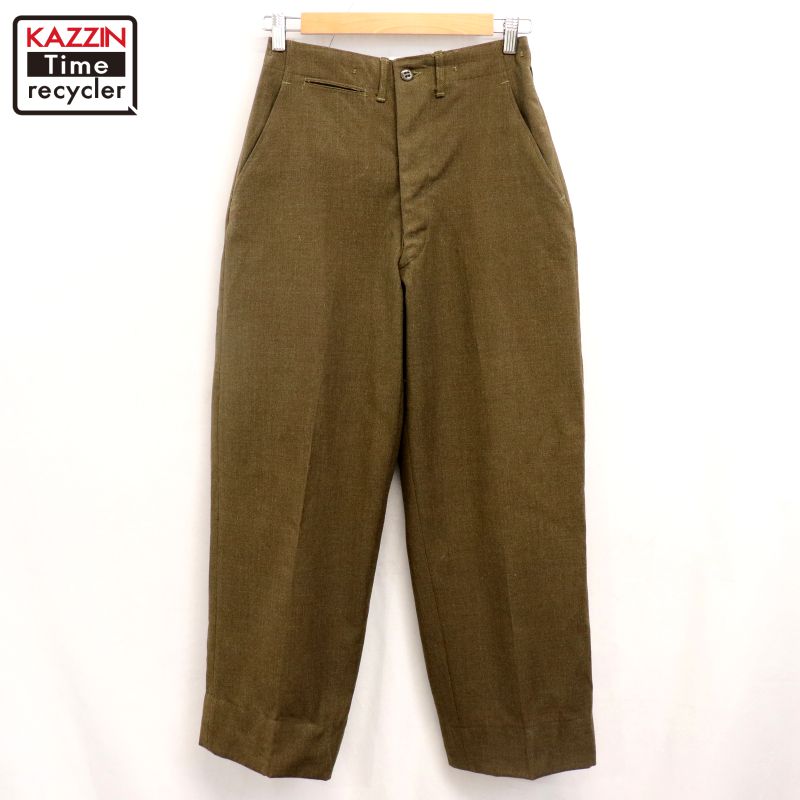P10倍 【中古】40s USA製 ヴィンテージ U.S.ARMY M-43 ミリタリーズボン下 古着  メンズ 書きあらわす29×31大いさ カーキ