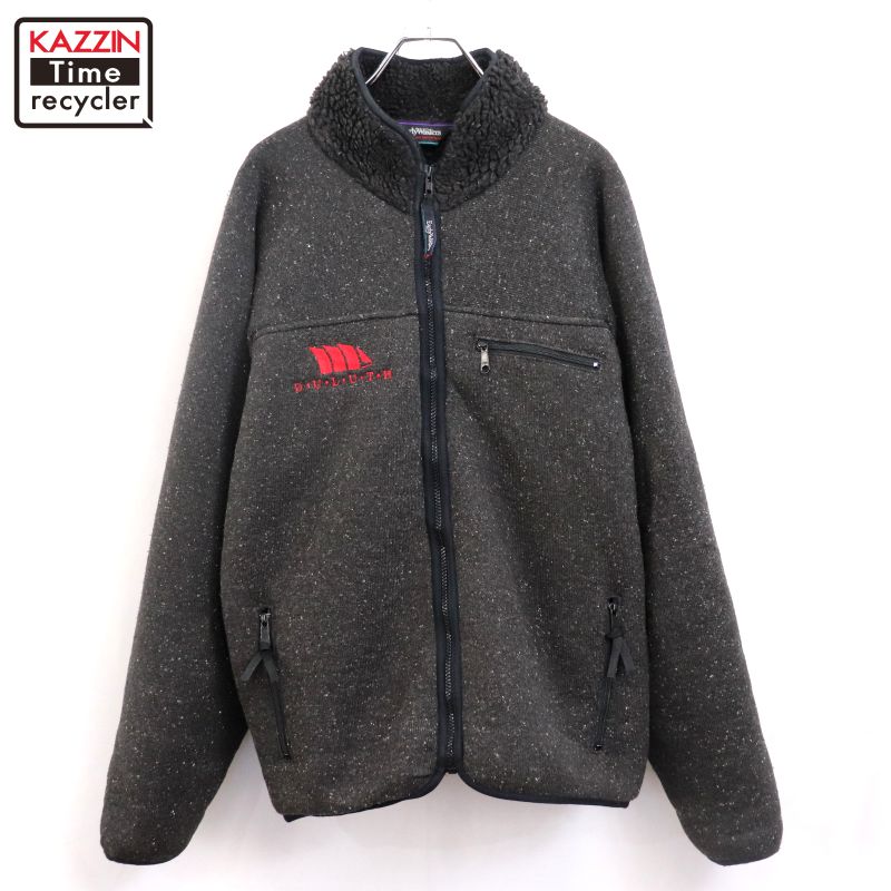 【中古】80s USA製 ヴィンテージ Early Winters パイル フリースジャケット 古着 メンズ 表記Lサイズ ブラック|Vintage古着屋 KAZZINTimerecycler