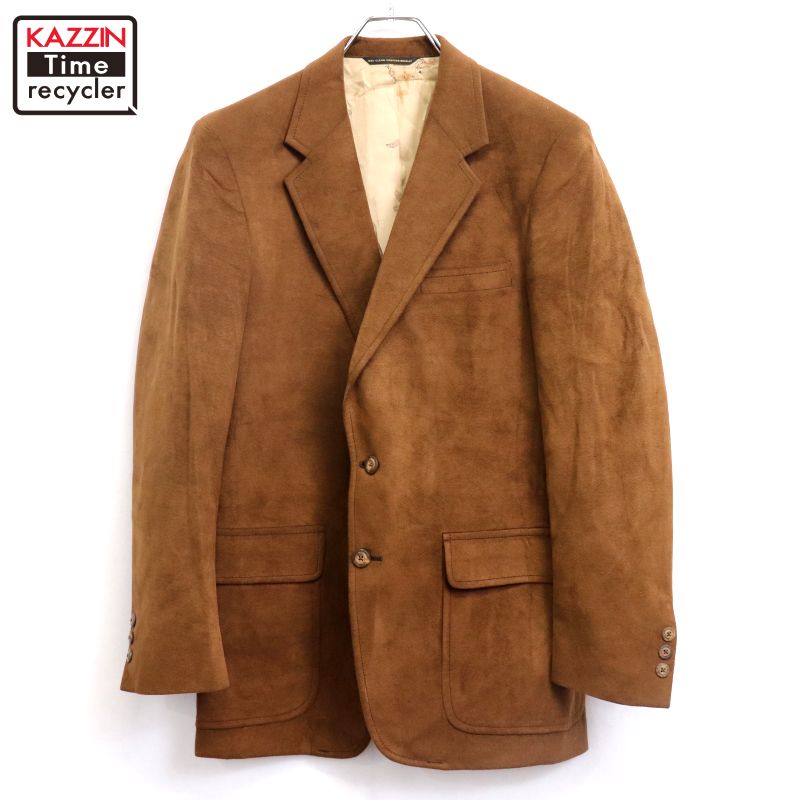 【中古】70s ヴィンテージ ヌバック テーラードジャケット 古着 メンズ Sサイズ相当 ブラウン｜Vintage古着屋 KAZZINTimerecycler