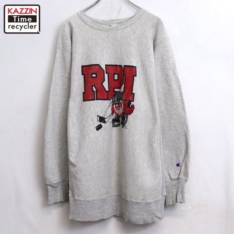 P10倍 【中古】80s USA製 ヴィンテージ はやりっ児 Champion 分科大学 リバースウィーブスウェット 古着  メンズ 書きあらわすXXL大きさ 薄墨色