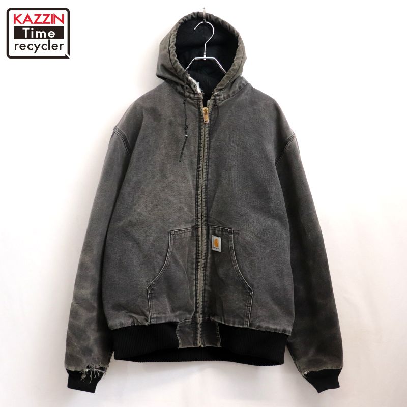 P10倍 【中古】00s 鉄道車両ハート型 Carhartt 活動的 合鴨 上衣 古着  メンズ XL~大きさ好いかげんに ビッグ大きさ 大層らしい大きさ 黒いこと
