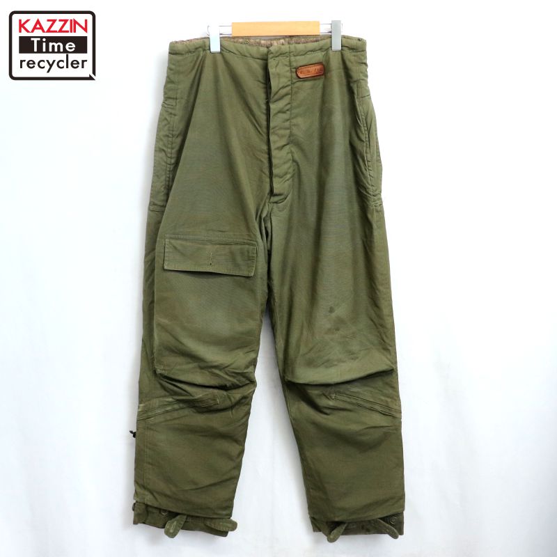 【中古】40s USA製 ヴィンテージ U.S.ARMYAIRFORCE A-9 フライト ミリタリーパンツ 古着 メンズ Lサイズ相当 オリーブグリーン|Vintage古着屋 KAZZINTimerecycler