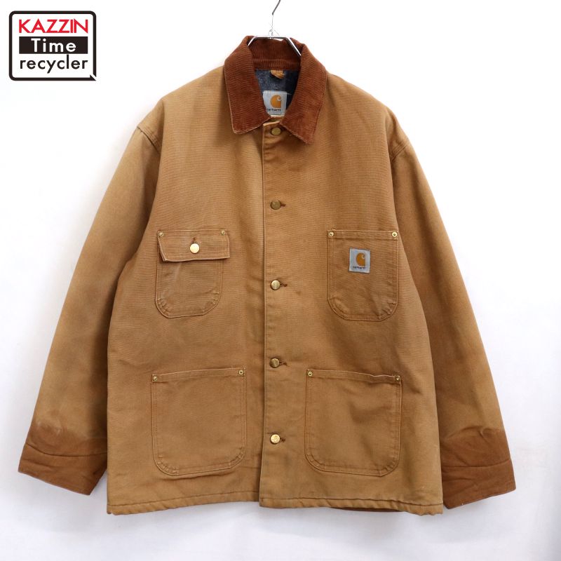 【中古】00s カーハート Carhartt 裏地ブランケット ミシガンチョアコート ダック ジャケット 古着  メンズ XL~サイズ相当 ビッグサイズ オーバーサイズ ブラウン