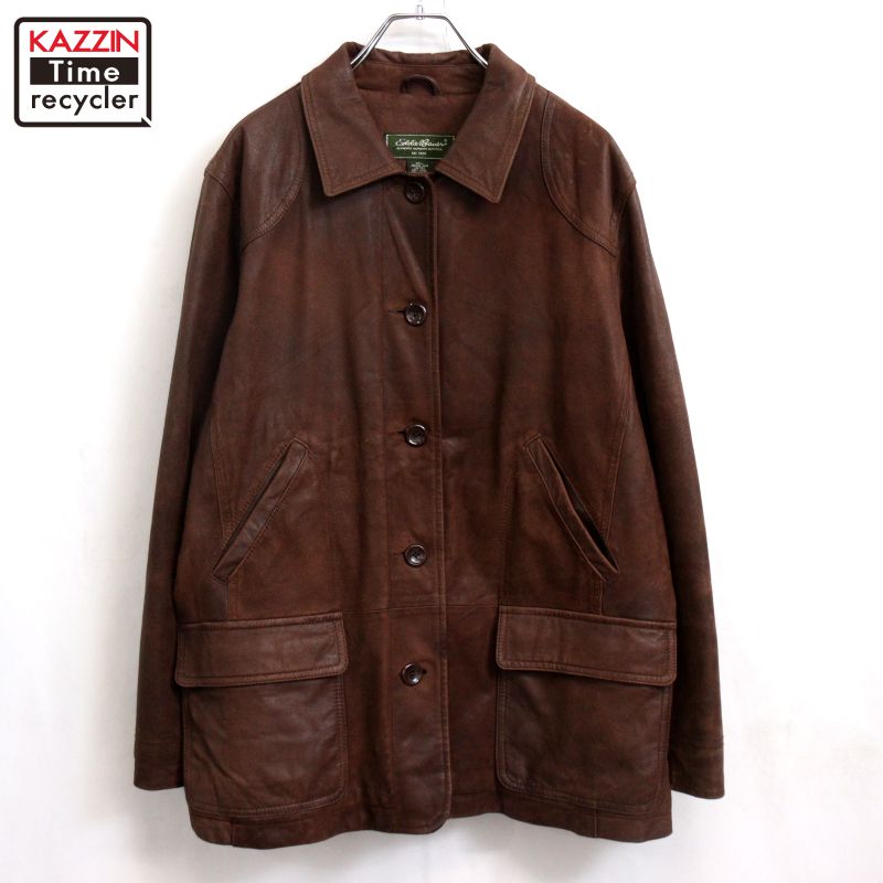 P10倍 【中古】00s エディー・バウアー Eddie Bauer なめし革 上衣 古着  レディース 書きあらわすXL大きさ 赤銅色