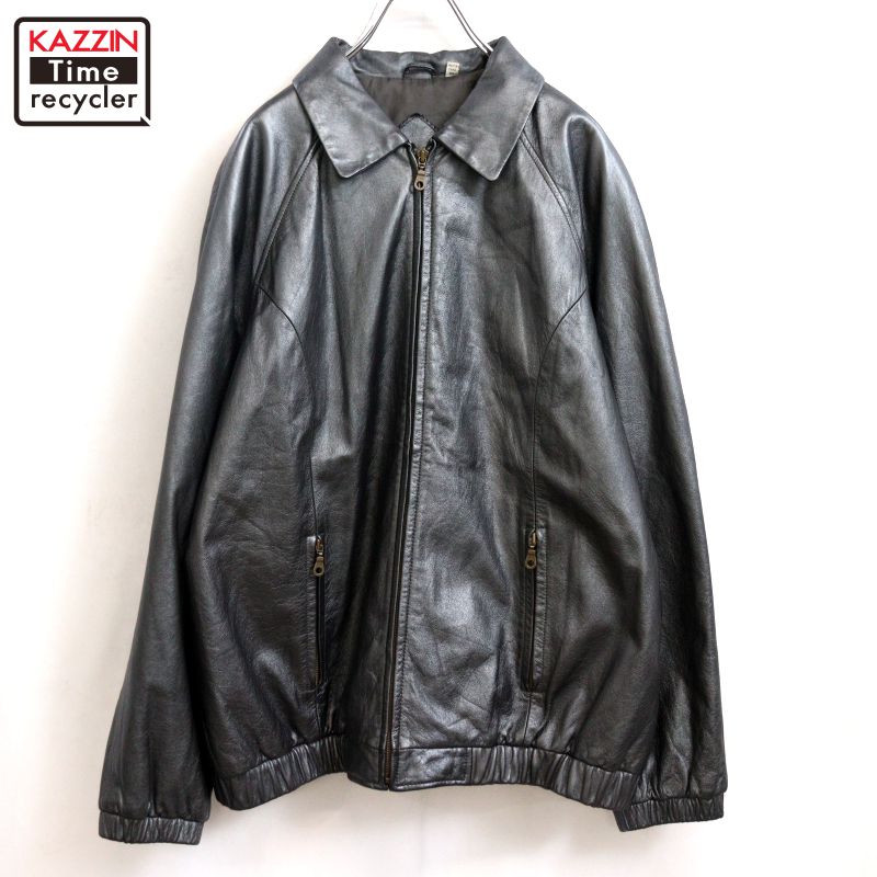 【中古】00s レザージャケット 古着 メンズ 表記XLサイズ ブラック|Vintage古着屋 KAZZINTimerecycler