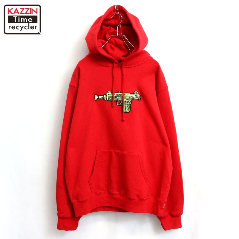 【中古】00s シュプリーム Supreme スウェット パーカー 古着  メンズ 表記Lサイズ レッド