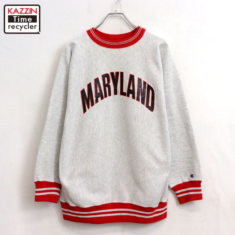 【中古】90s USA製 ヴィンテージ チャンピオン Champion カレッジプリント リバースウィーブスウェット 古着 メンズ 表記XLサイズ グレー|Vintage古着屋 KAZZINTimerecycler