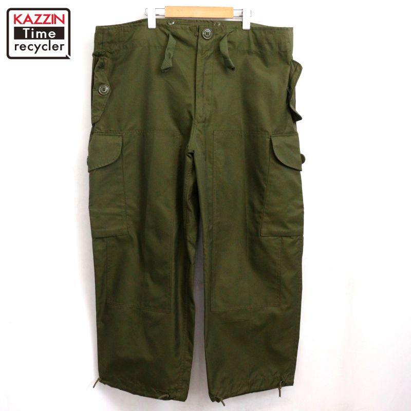 【中古】80s ヴィンテージ カナダ軍 CANADIAN ARMY 厚地の外套ズボン下 ミリタリーズボン下 古着  メンズ XL~大きさ好いかげんに ビッグ大きさ 厚地の外套大きさ 緑であること