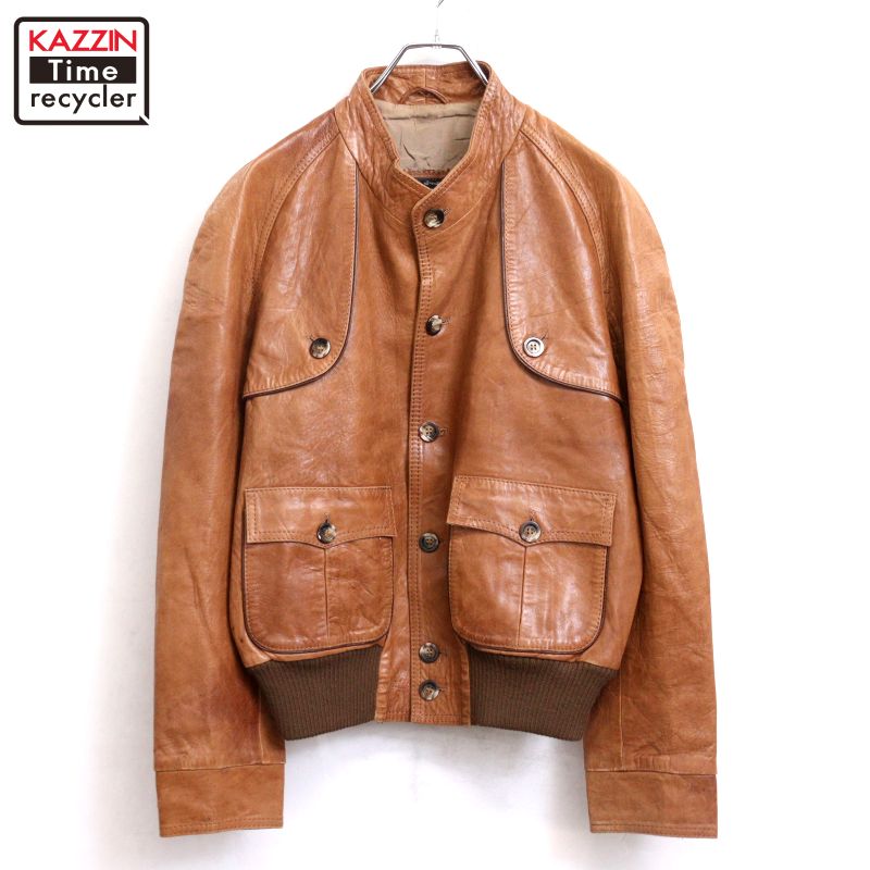 【中古】80s ヴィンテージ バルスタージャケット レザージャケット 古着 メンズ 表記42サイズ ブラウン｜Vintage古着屋 KAZZINTimerecycler