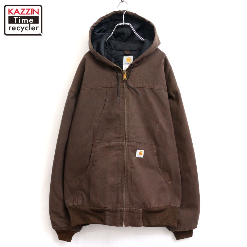 【中古】00s カーハート Carhartt 珍ディティール アクティブ ダック ジャケット 古着 メンズ 表記XXLサイズ ブラウン｜Vintage古着屋 KAZZINTimerecycler