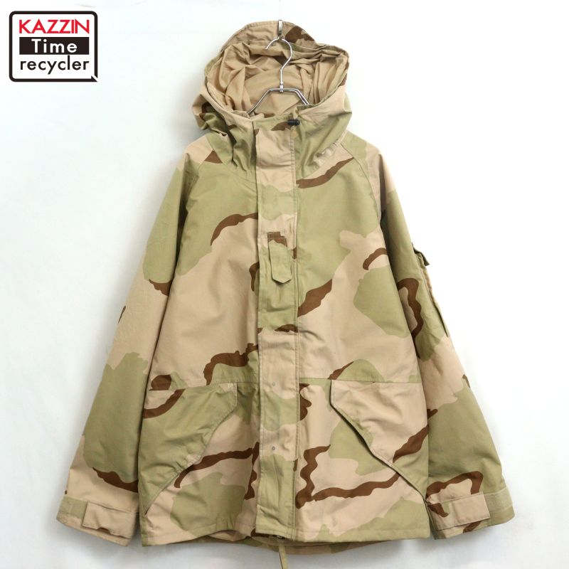 P10倍 【中古】00s USA製 U.S.ARMY 乾荒原家鴨 ECWCS エクワックス GEN1 ゴアテックスパーカー ダブルジップ ミリタリー上衣 古着  メンズ XL大きさ好いかげんに ビッグ大きさ 厚地の外套大きさ ベージュ