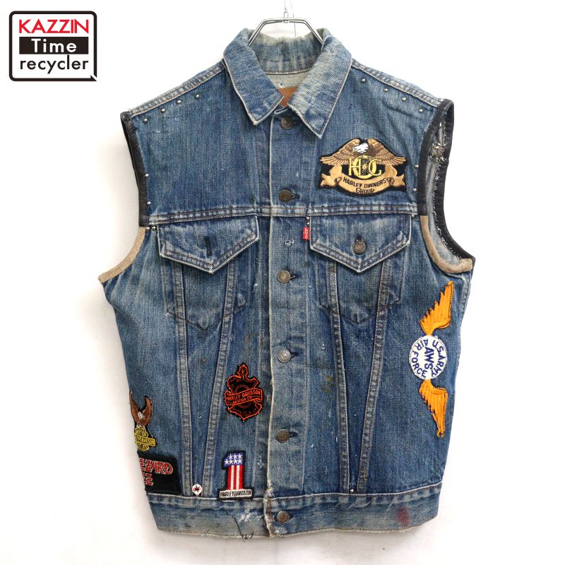 【中古】70s USA製 ヴィンテージ リーバイス Levi's 70505 スタッズ デニムベスト 古着 メンズ Sサイズ相当 ブルー|Vintage古着屋 KAZZINTimerecycler