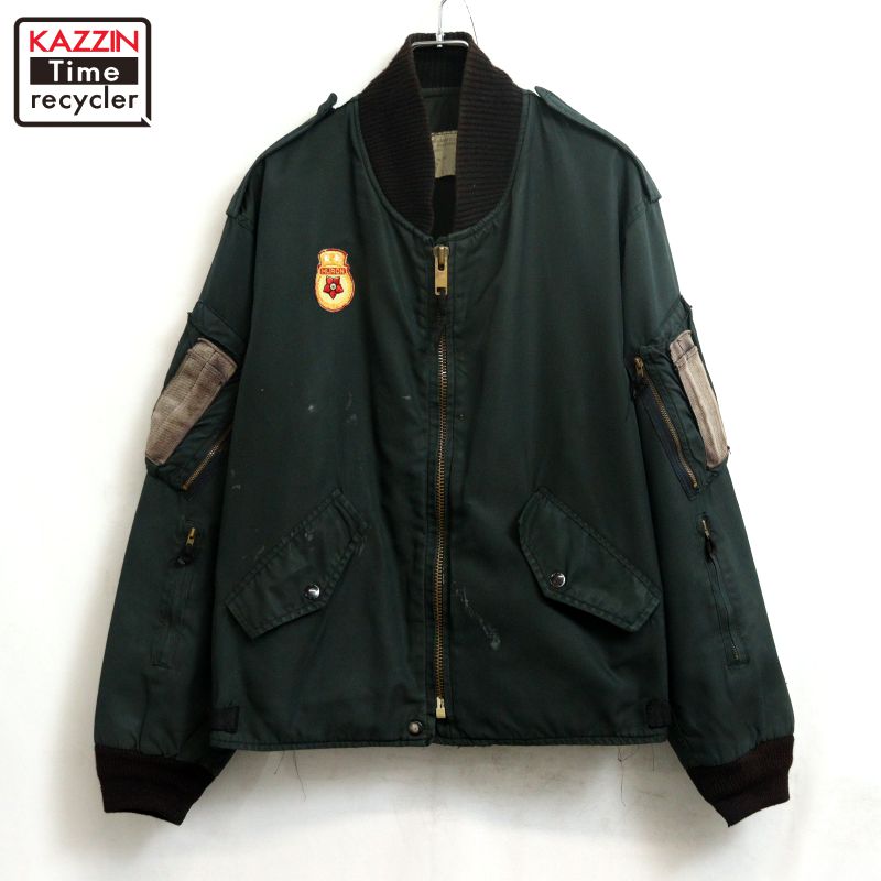 P10倍 【中古】80s ヴィンテージ ROYAL CANADIAN AIR FORCE 飛翔上衣 ミリタリー上衣 古着  メンズ XL大きさ好いかげんに ビッグ大きさ 厚地の外套大きさ 緑であること