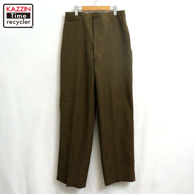 P10倍 【中古】40s USA製 ヴィンテージ U.S.ARMY  M-1937 羊毛 活動の領域 ミリタリーズボン下 古着  メンズ 書きあらわす34×33大いさ 緑であること
