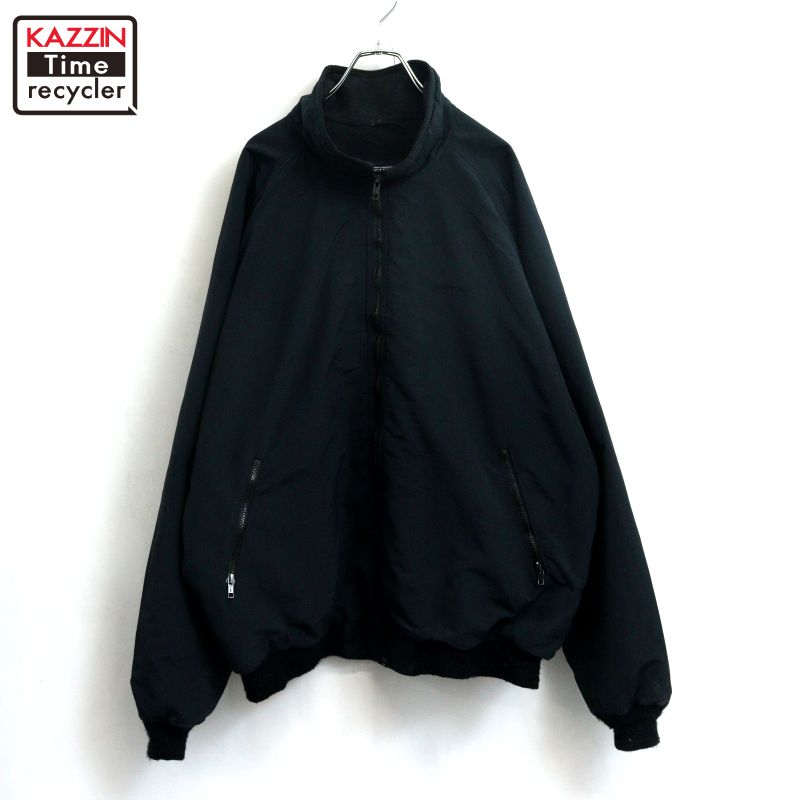 P10倍 【中古】90s USA製 ヴィンテージ ランズ挙げ句のはて LANDS\u0027 END 裏地フリース ナイロン上衣 古着  メンズ 書きあらわすXL大いさ 黒いこと