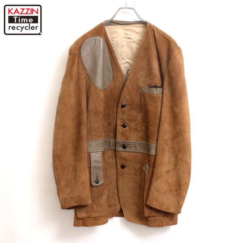 【中古】60s USA製 ヴィンテージ 10-X ヌバック ハンティングジャケット 古着 メンズ Lサイズ相当 ブラウン｜Vintage古着屋 KAZZINTimerecycler