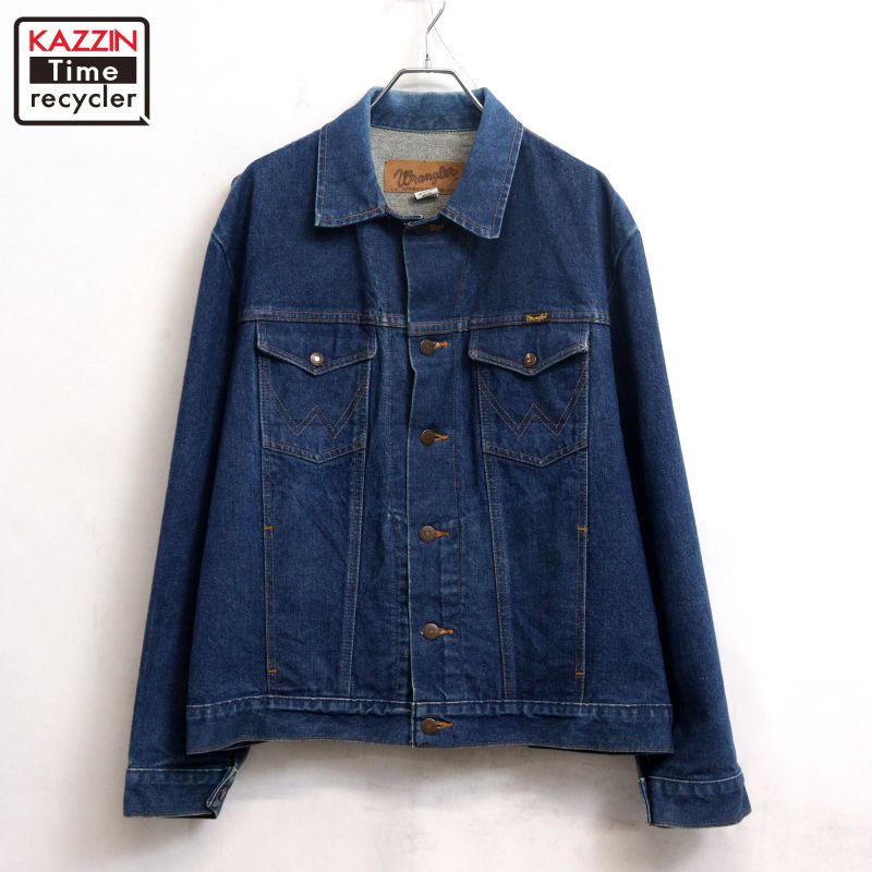 【中古】90s USA製 ヴィンテージ ラングラー Wrangler デニムジャケット 古着 メンズ XLサイズ相当 ビッグサイズ オーバーサイズ ブルー｜Vintage古着屋 KAZZINTimerecycler