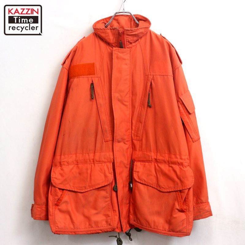 P10倍 【中古】00s カナダ軍 レスキュー ミリタリー上衣 古着  メンズ XL大きさ好いかげんに ビッグ大きさ 大層らしい大きさ オレンジ色
