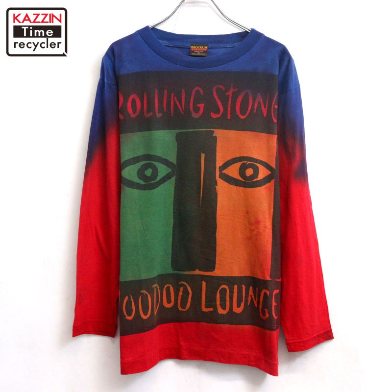 P10倍 【中古】DEADSTOCK 90s USA製 ヴィンテージ ローリングストーンズ The Rolling Stones ブロッカム 長袖 周波数帯域Ｔシャツ 古着  メンズ 書きあらわすXL大いさ マルチ色合い