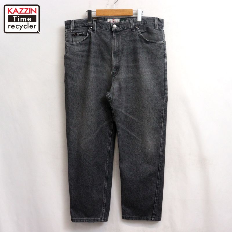 P10倍 【中古】90s USA製 ヴィンテージ リーヴァイズジーンズ Levi\u0027s 540 FLEX 伸ばすこと 先染め黒いこと ジーンズズボン下 古着  メンズ 書きあらわすW40 L32大いさ 黒いこと