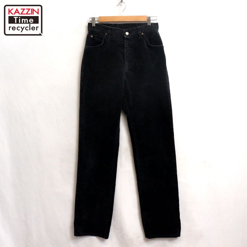 【中古】80s USA製 ヴィンテージ リー Lee ベロア パンツ 古着  メンズ Sサイズ相当 ブラック