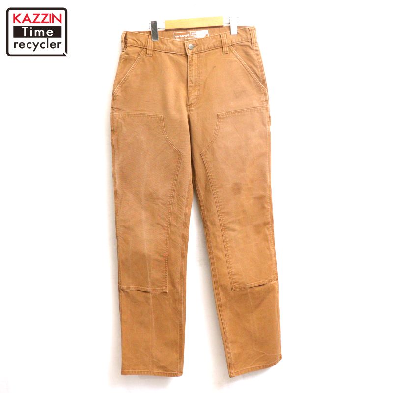 P10倍 【中古】00s 鉄道車両ハート形 Carhartt ダブルニー 家鴨 ペインターパンツ 古着  メンズ 書きあらわす32×34大いさ 赤銅色