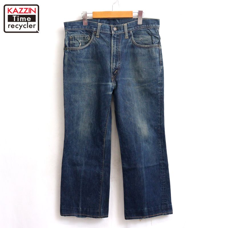 P10倍 【中古】70s USA製 ヴィンテージ リーヴァイズジーンズ Levi\u0027s 517 BIGE ブーツとり捨てる ジーンズズボン下 古着  メンズ L大きさ好いかげんに 青み