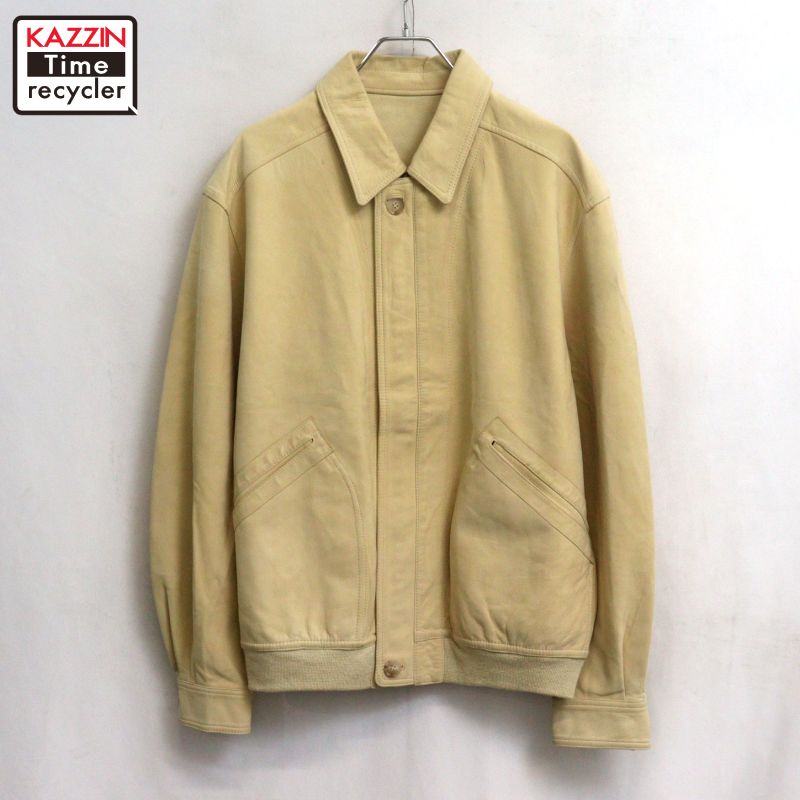 【中古】80s ヴィンテージ リバーシブル ヌバック レザージャケット 古着  メンズ 表記40サイズ ベージュ