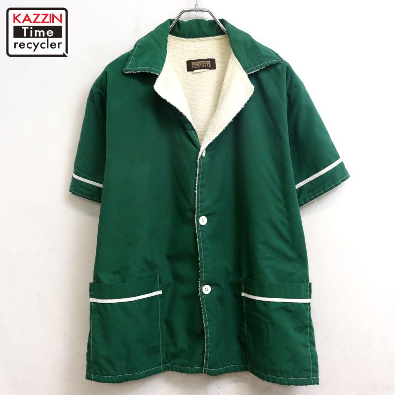 【中古】70s ヴィンテージ モンゴメリーワード MontgomeryWard 裏地パイル 砂浜ティーシャツ 半袖ティーシャツ 古着  メンズ 書きあらわすL大いさ 緑であること