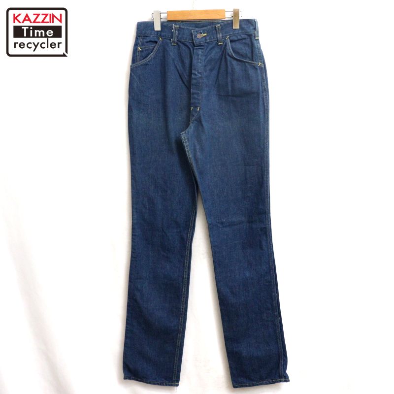 【中古】70s ヴィンテージ ビッグヤンク BigYank ジーンズズボン下 古着  レディース 書きあらわす15/16大きさ 青色