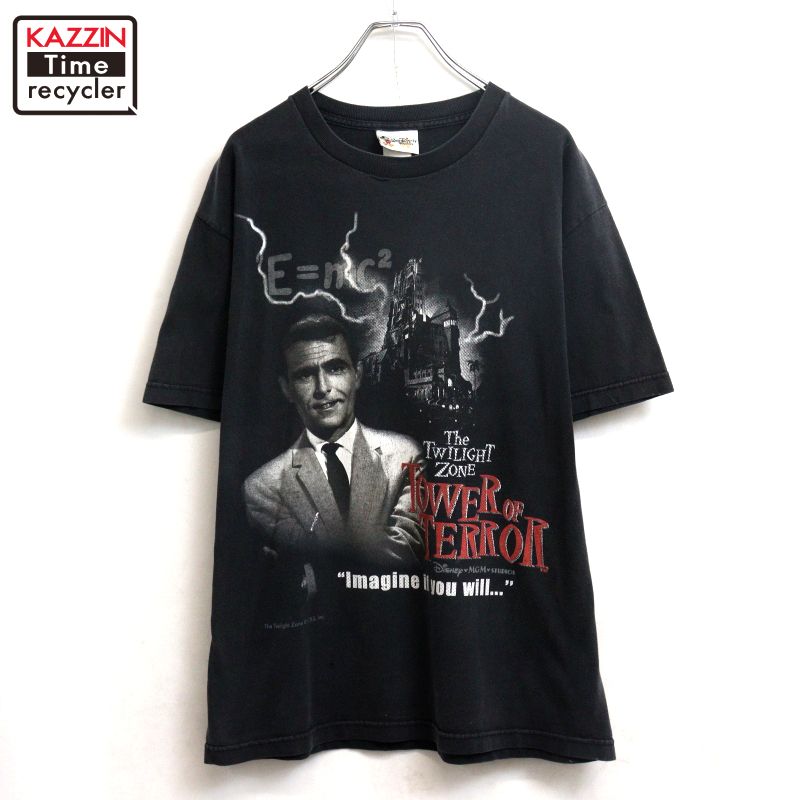 【中古】00s ウォルトディズニー Disney タワーオブテラー 半袖Ｔシャツ 古着  メンズ 書きあらわすL大きさ 黒いこと