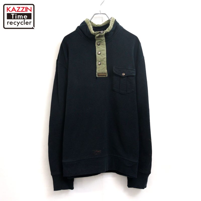 【中古】90s ヴィンテージ ラルフローレン RALPH LAUREN ハーフジップ 汗水 調教師 古着  メンズ 書きあらわすXL大きさ 黒いこと