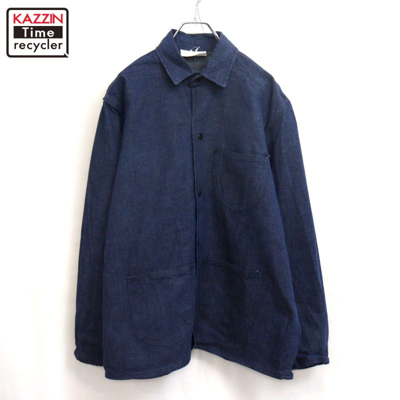 【中古】70s ヴィンテージ デニム カバーオール 古着 メンズ XLサイズ相当 ビッグサイズ オーバーサイズ ネイビー｜Vintage古着屋 KAZZINTimerecycler