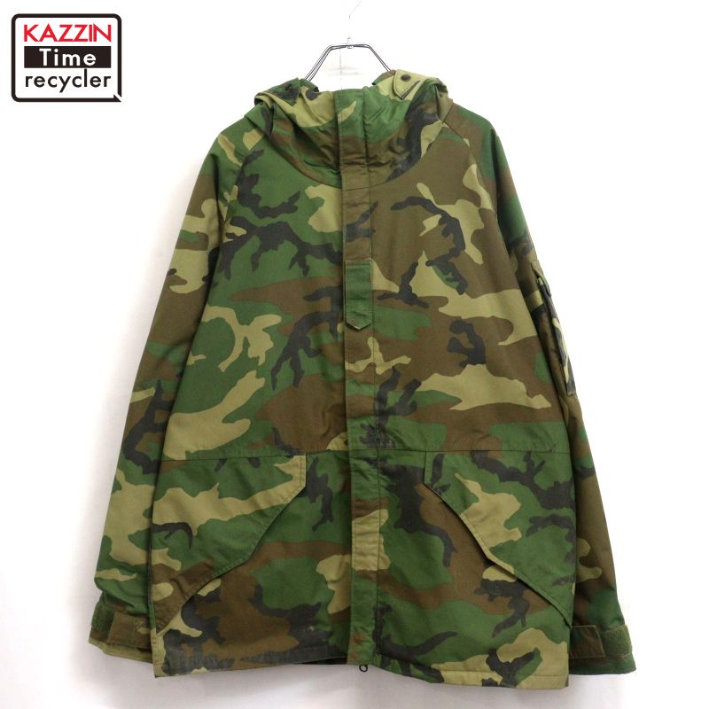 【中古】90s USA製 ヴィンテージ U.S.ARMY ウッドランド家鴨 ECWCS GEN1 LEVEL6 ゴアテックス ミリタリー上衣 古着  メンズ XL大きさ好いかげんに ビッグ大きさ 厚地の外套大きさ カーキ