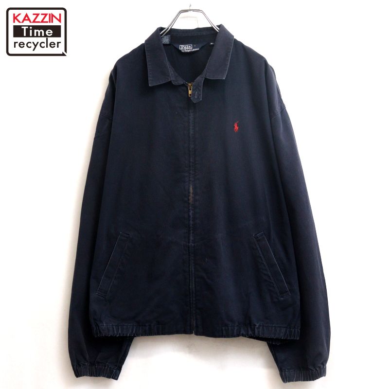 【中古】90s ヴィンテージ ラルフローレン RALPH LAUREN スイングトップ 古着 メンズ 表記XLサイズ ネイビー|Vintage古着屋 KAZZINTimerecycler