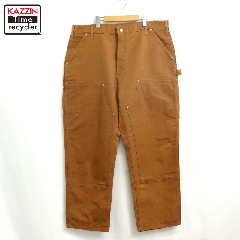 【中古】DEADSTOCK デットストック 00s USA製 鉄道車両ハート型 Carhartt 家鴨 ダブルニー ズボン下 古着  メンズ 書きあらわす40×30大きさ 赤銅色