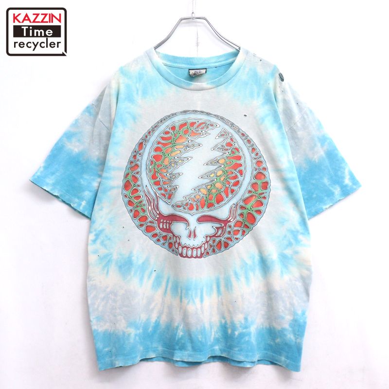 【中古】00s USA製 リキッドブルー LIQUID BLUE グレイトフルデッド Grateful Dead タイダイ 切れっ端 ダンス楽隊Ｔシャツ 古着  メンズ 書きあらわすL大きさ マルチ色合い